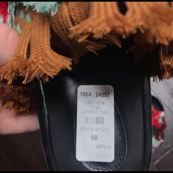 Chloe Kerenn Woven Leather Fringe Sandal Slide - Picture 9 of 11